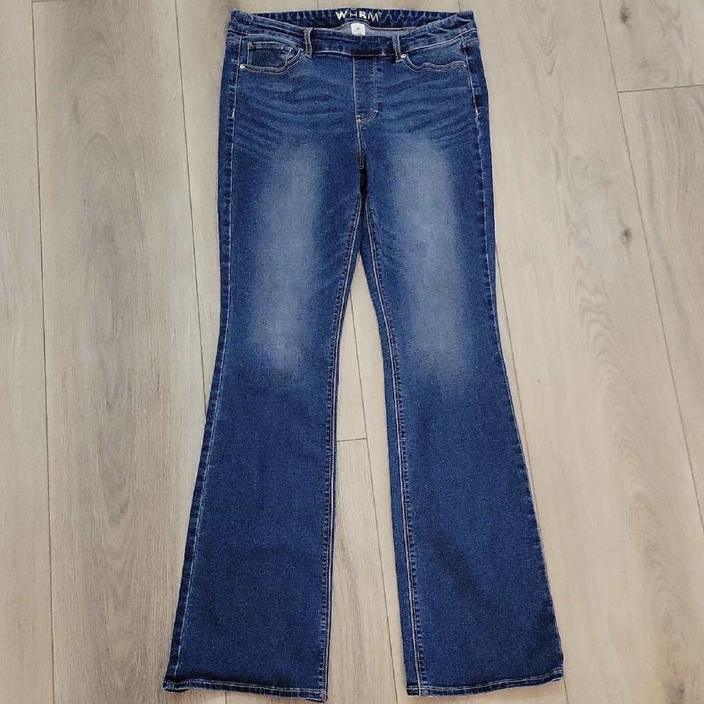 White House Black Market Flare Jeans in Classic Blue